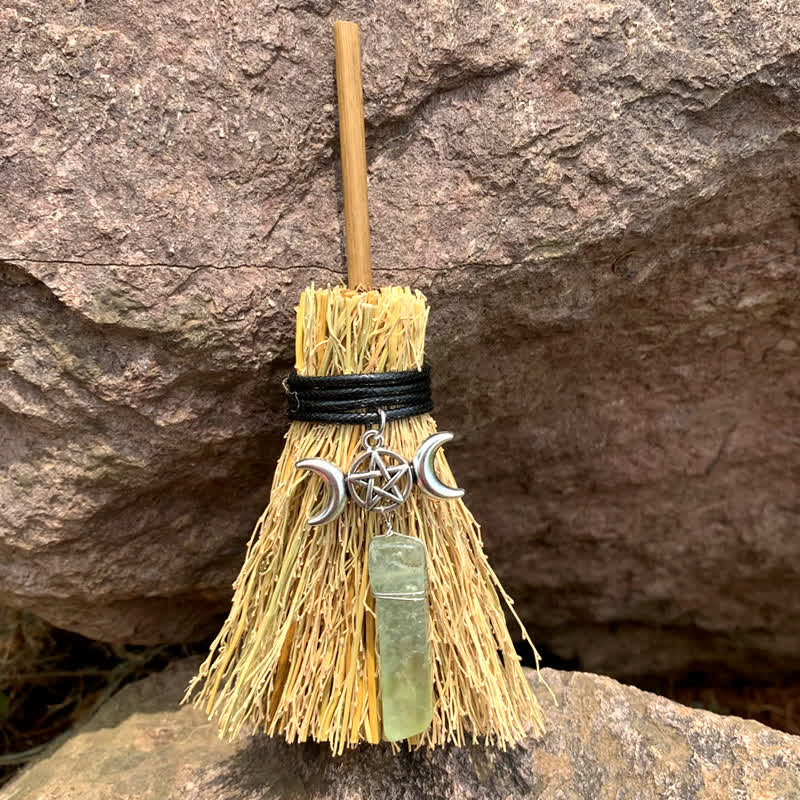 Mini balai magique Olivenorma en forme d'étoile et de lune en cristal