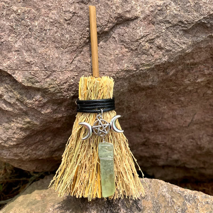 Mini balai magique Olivenorma en forme d'étoile et de lune en cristal