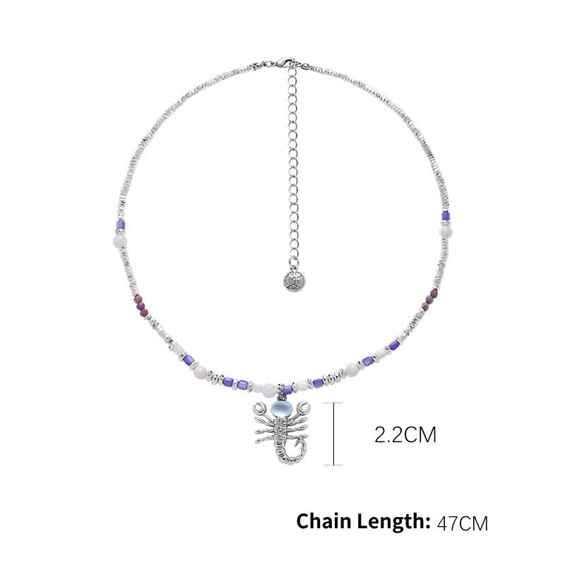 Collier pendentif en alliage avec pierre de lune et zodiaque Olivenorma