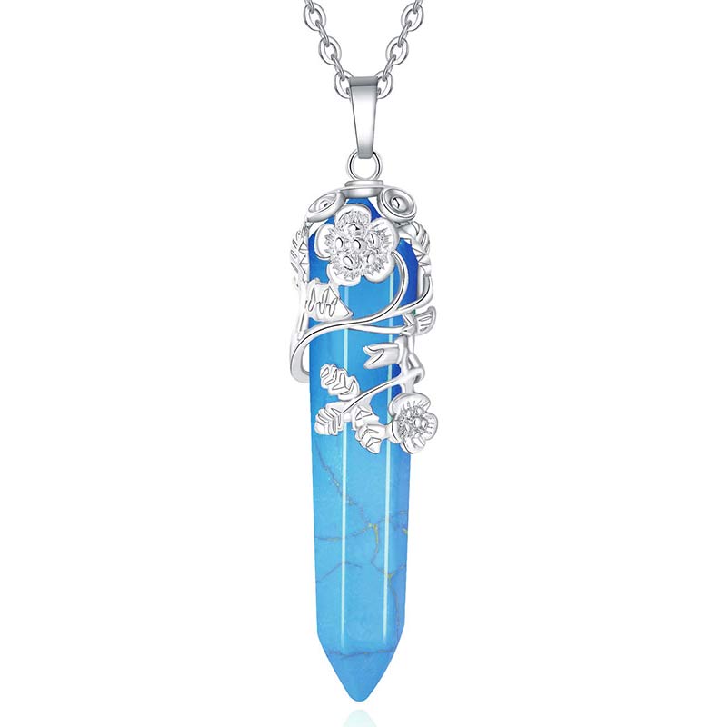 Collier à colonne hexagonale en cristal naturel Olivenorma