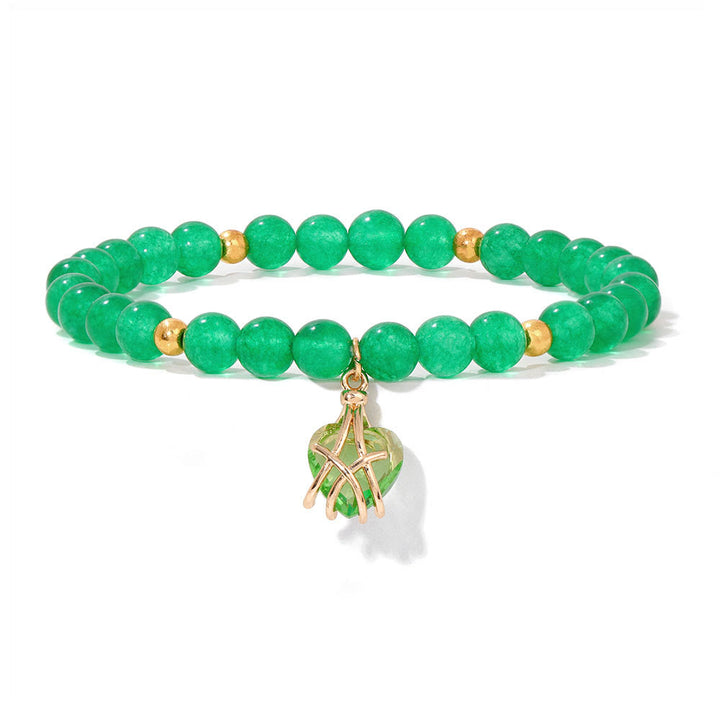 Bracelet à breloques en forme de cœur en pierre naturelle Olivenorma