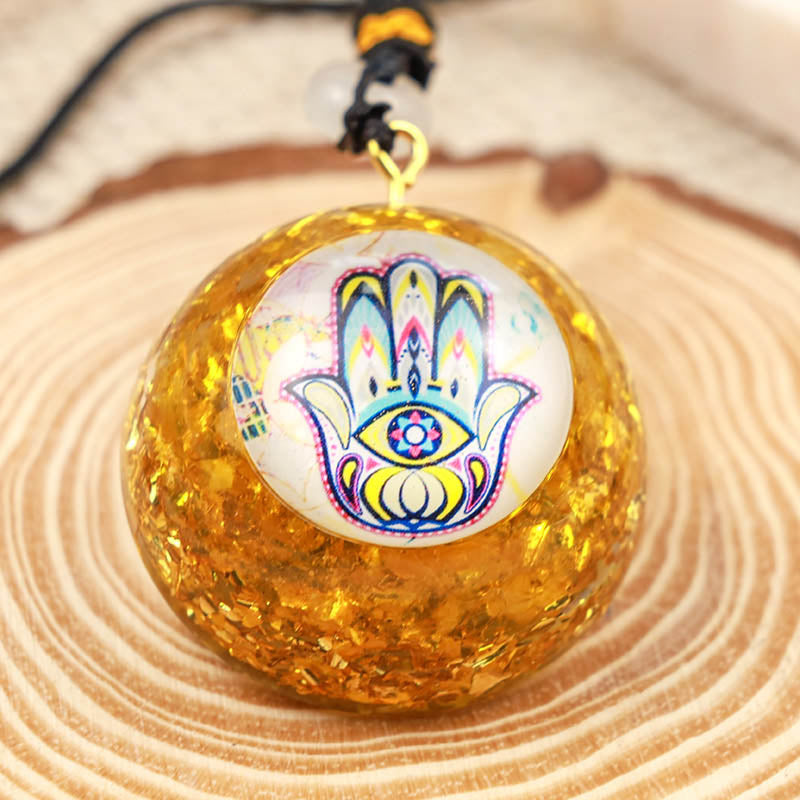 Collier Hamsa de guérison en citrine naturelle Olivenorma