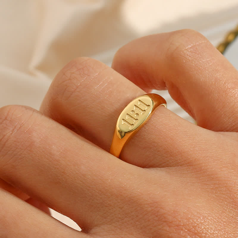 Collier et bague délicats avec le numéro angélique Olivenorma 11:11