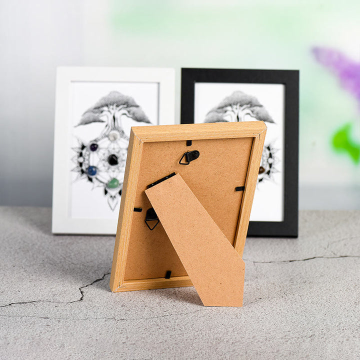 Cadre photo décoratif avec motif arbre de vie et chakra Olivenorma