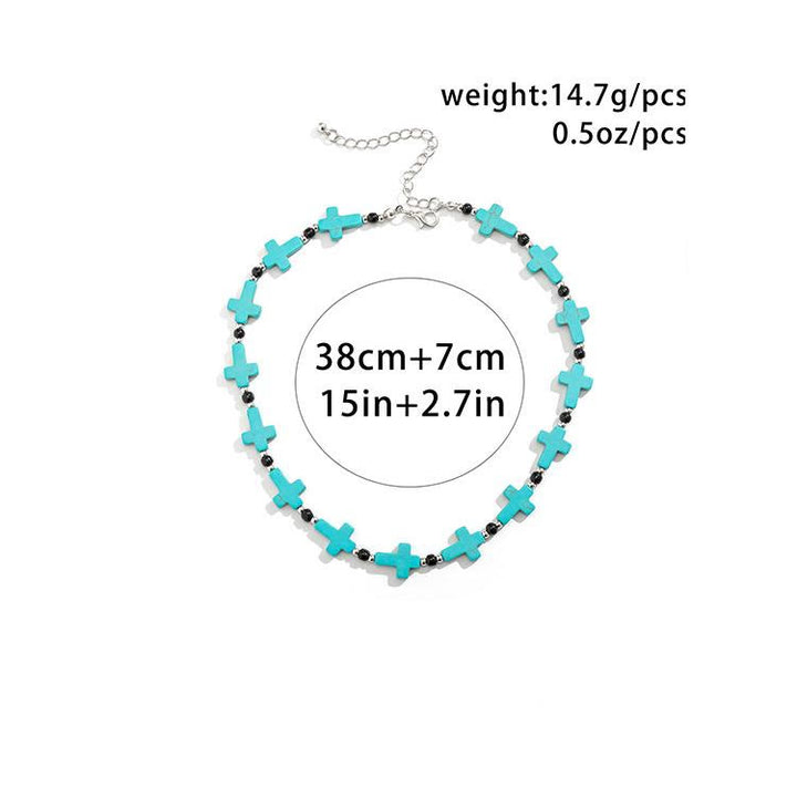 Collier à brins croisés en turquoise Olivenorma