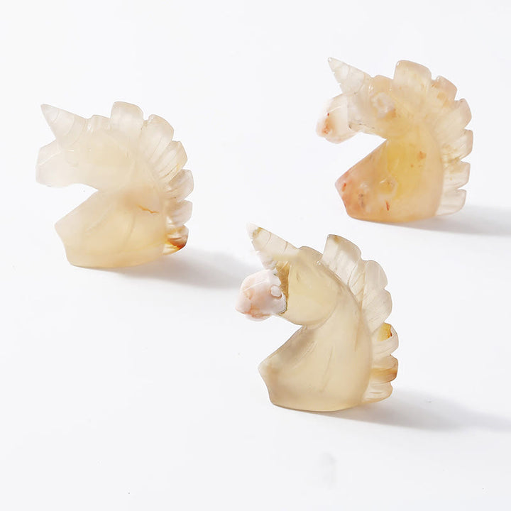 Olivenorma Figurine de licorne en cristal naturel de 2 pouces Décoration en pierres précieuses