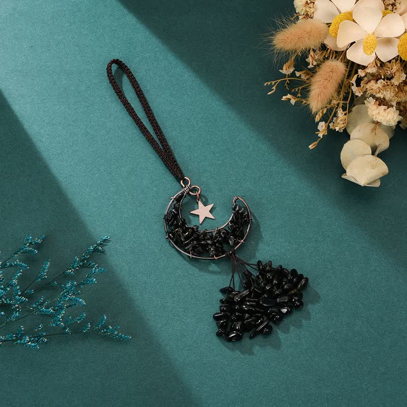 Carillon à vent en cristal de chakra de la lune et des étoiles Olivenorma