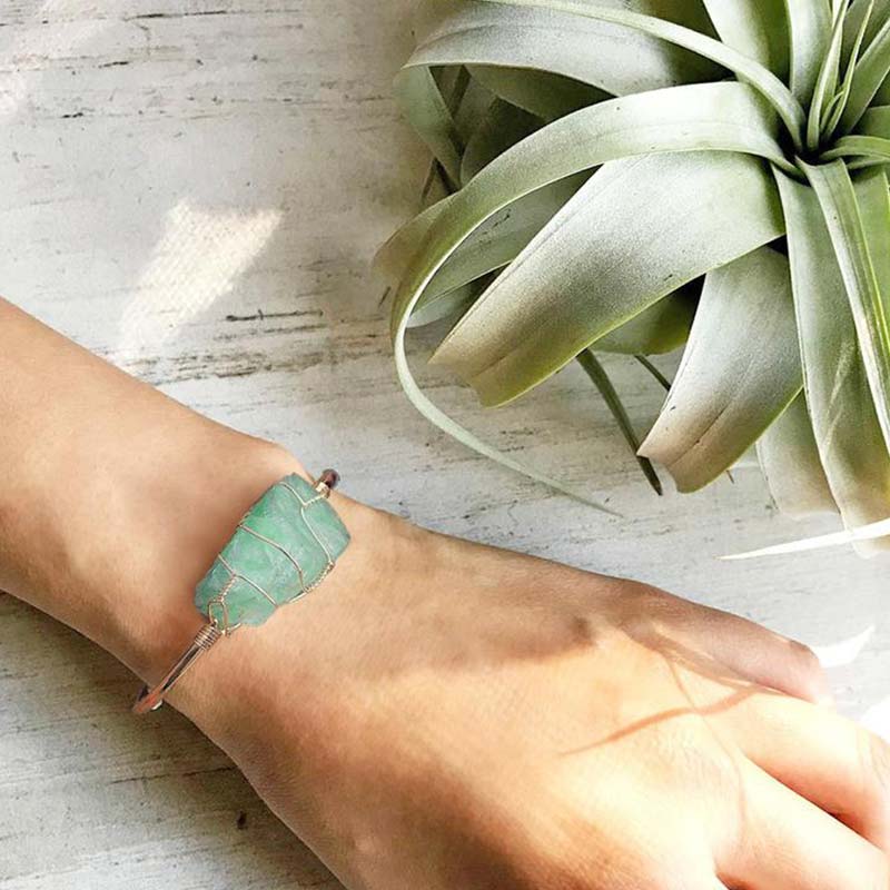 Bracelet irrégulier en aventurine verte