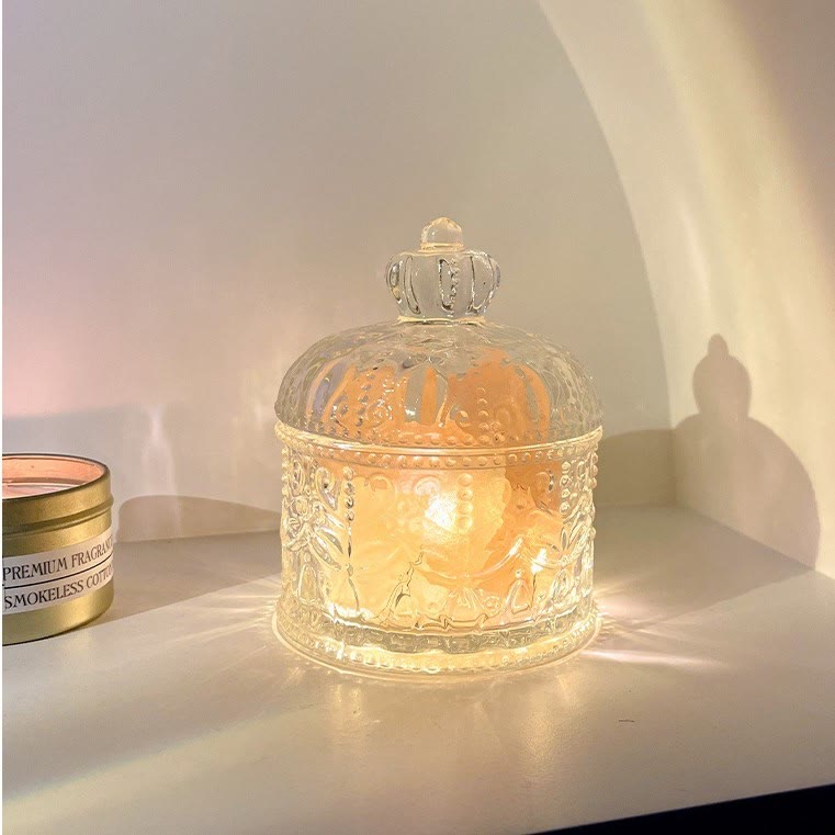 Lampe d'aromathérapie en cristal avec diffuseur en pierre sculptée Olivenorma