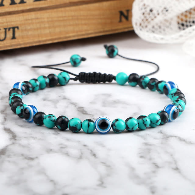 Bracelet de perles en œil de tigre et mauvais œil Olivenorma