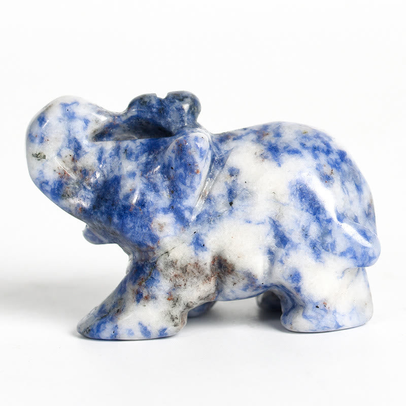 Figurine d'éléphant sculptée Olivenorma 1,5/2 pouces Décoration en pierres précieuses