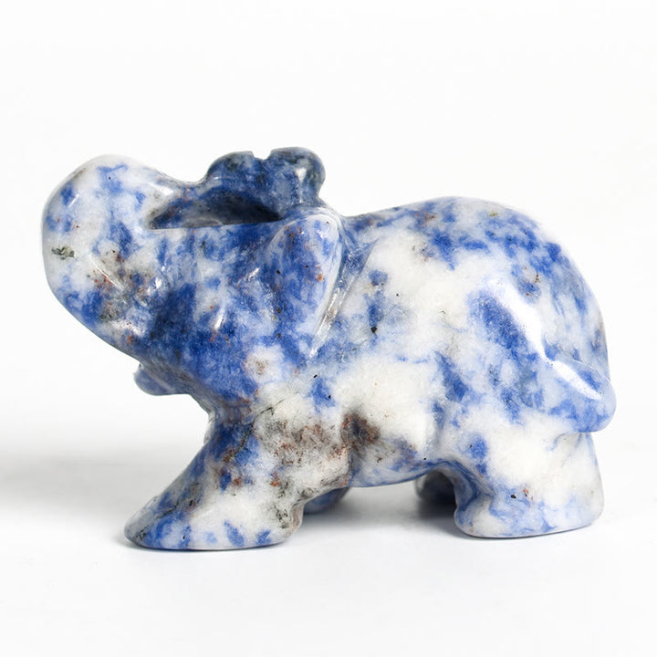 Figurine d'éléphant sculptée Olivenorma 1,5/2 pouces Décoration en pierres précieuses