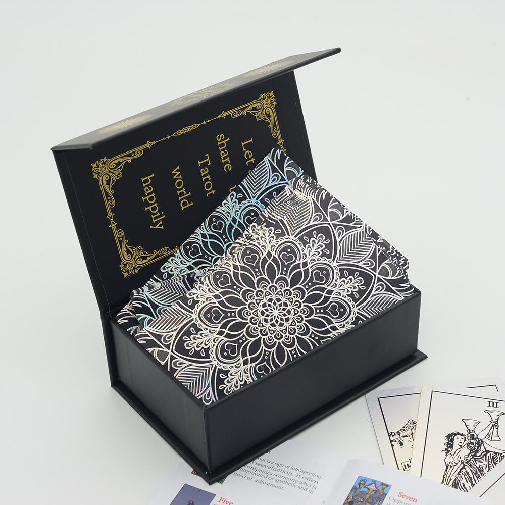 Cartes de tarot Olivenorma bronzantes en feuille d'or brillantes au laser