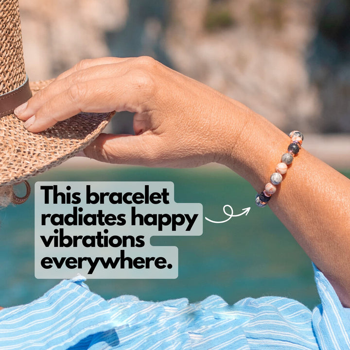 Bracelet en pierre de lave rhodonite Olivenorma avec huile essentielle de lavande