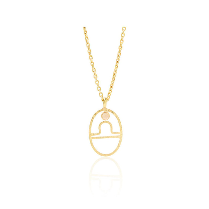 Collier avec pierre de naissance et rune du zodiaque creuse Olivenorma