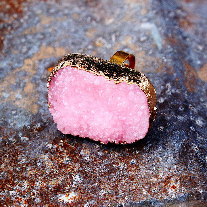 Bague ouverte remplie d'or avec grappes naturelles irrégulières Olivenorma