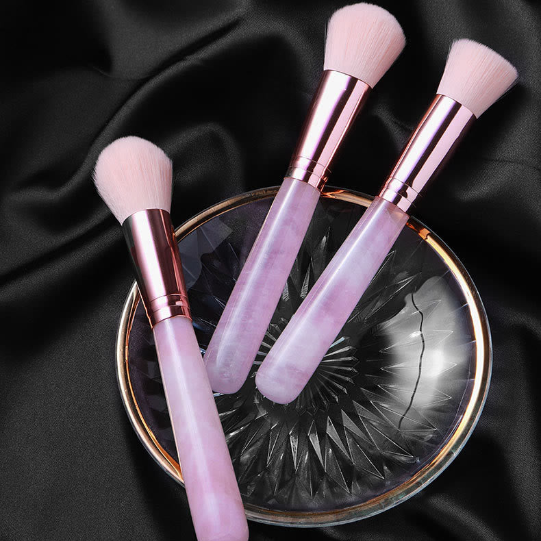 Olivenorma Manche de pinceau de maquillage en cristal naturel Décoration en pierres précieuses