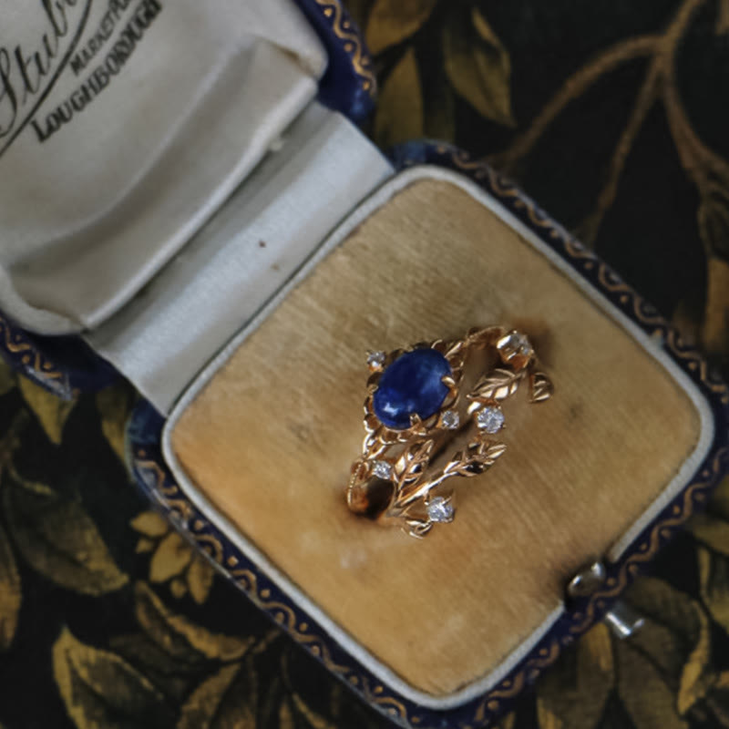 Olivenorma « Toutes les pensées sont des étoiles » – Bague rétro en lapis-lazuli