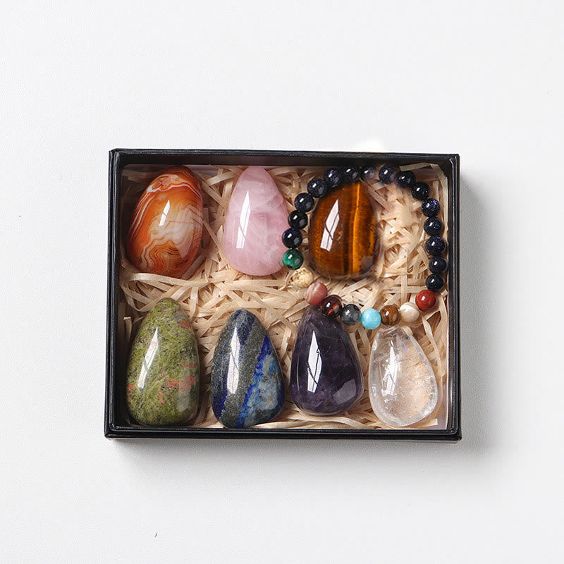 Ensemble de pierres brutes en forme de goutte en cristal naturel Olivenorma