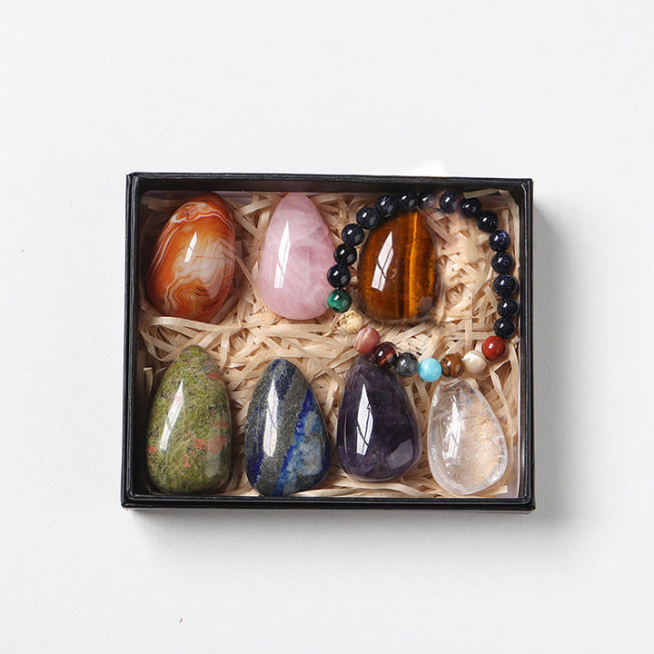 Ensemble de pierres brutes en forme de goutte en cristal naturel Olivenorma