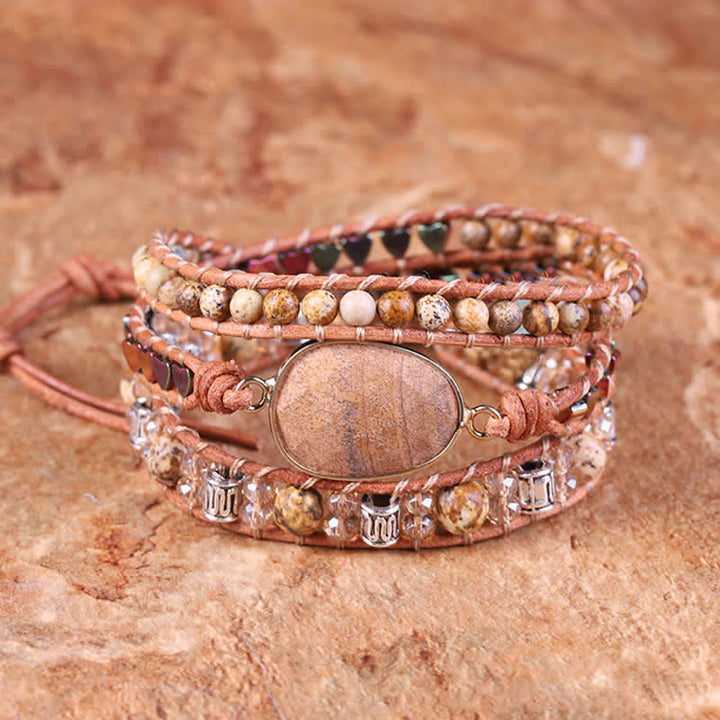Bracelet enroulé en jaspe naturel Olivenorma