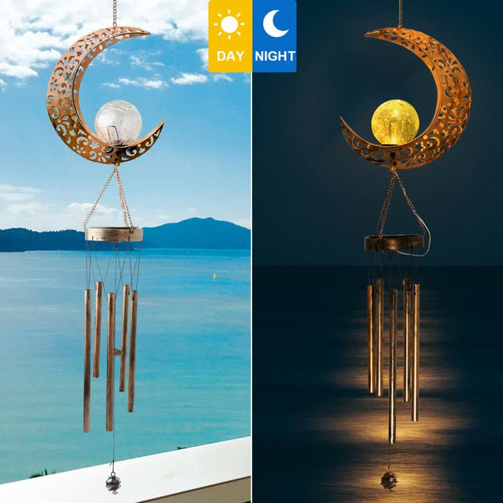 Ornements de carillon éolien solaire de lune ou de soleil Olivenorma