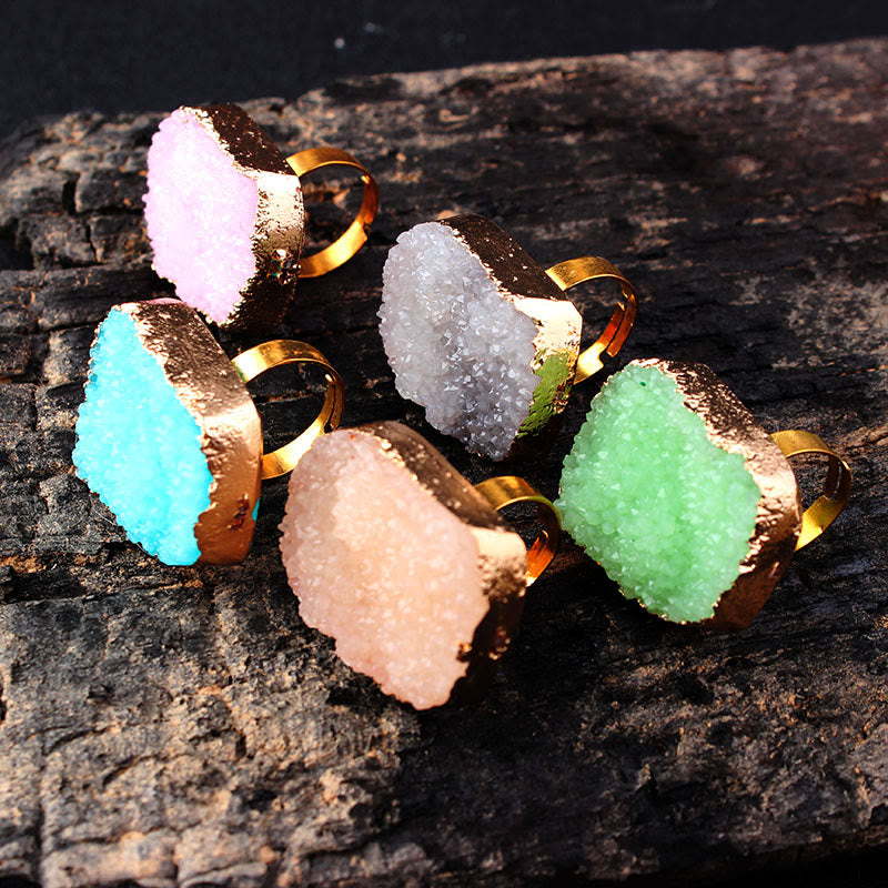 Bague ouverte remplie d'or avec grappes naturelles irrégulières Olivenorma