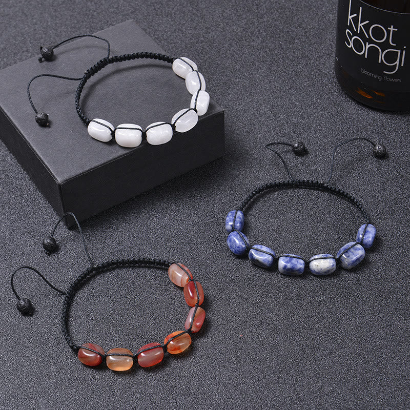 Bracelet tressé pour homme avec perles en cristal et pierres précieuses des 7 chakras Olivenorma