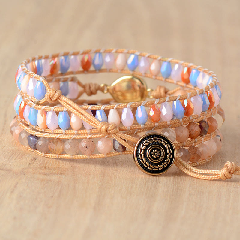 BRACELET ENROULÉ PIERRE DE SOLEIL ET OPALE