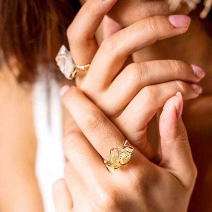 Bague irrégulière en cristal naturel
