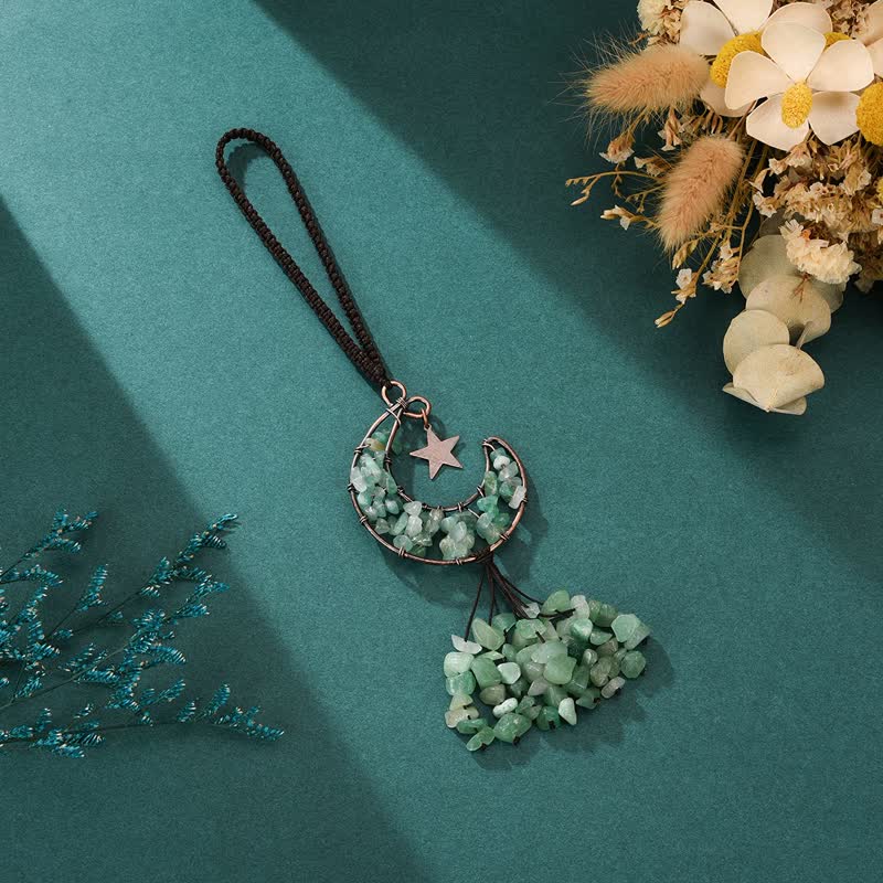 Carillon à vent en cristal de chakra de la lune et des étoiles Olivenorma