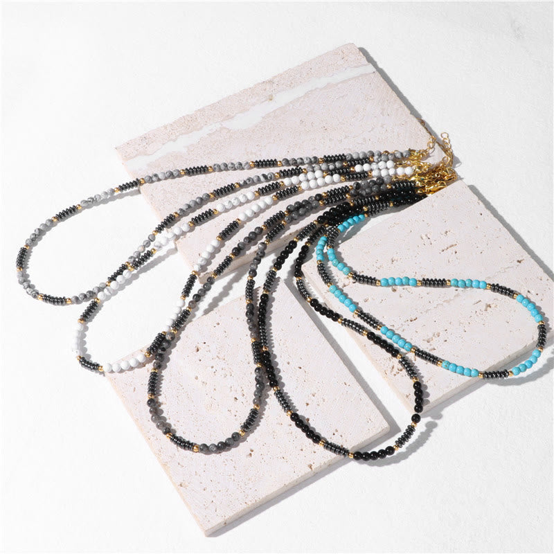 Collier Olivenorma en pierres précieuses et hématite