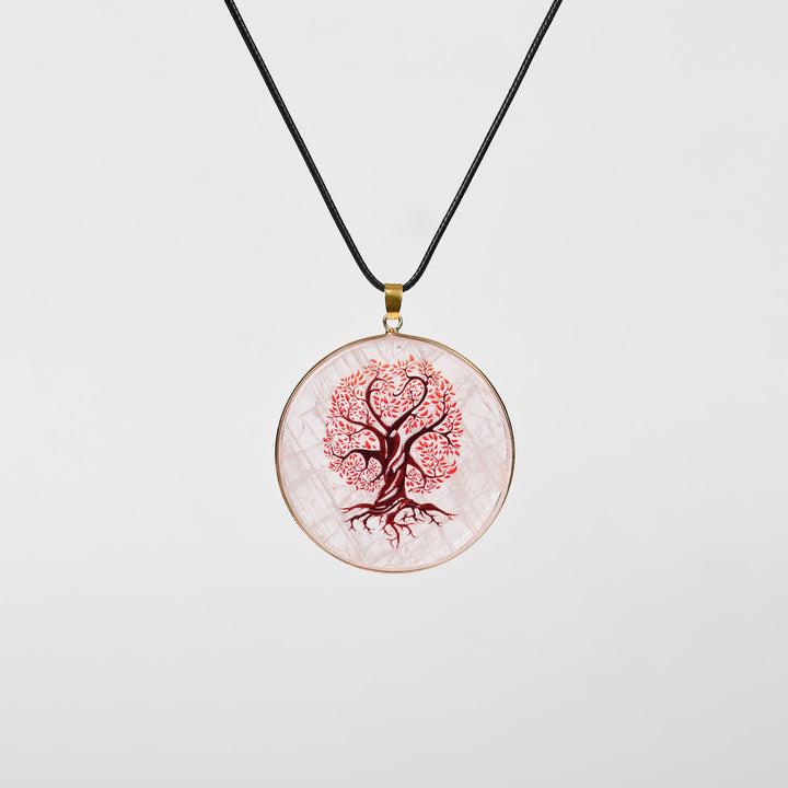 Collier Arbre de Vie en Cristal Hamsa Chakra Olivenorma