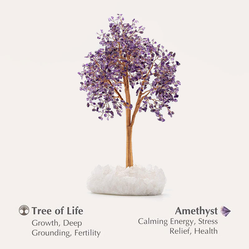 Arbre Feng Shui en pierre d'améthyste Olivenorma Awaken Intuition