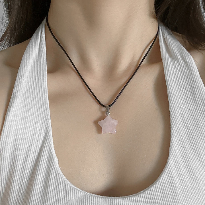 Collier avec pendentif étoile en cristal naturel Olivenorma