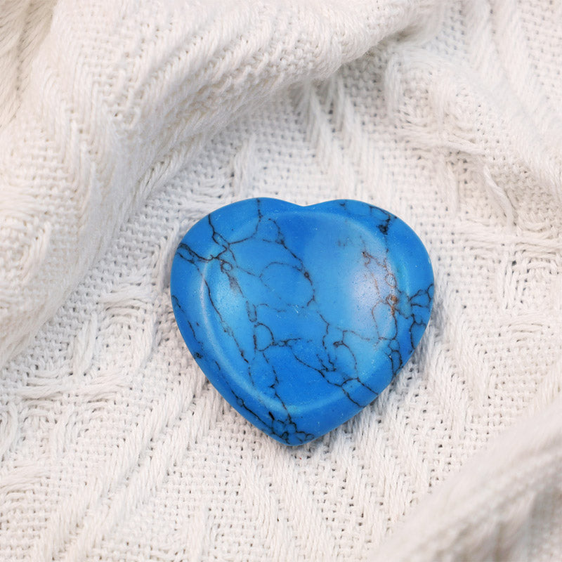 Pierre d'inquiétude en forme de cœur bleu turquoise Olivenorma