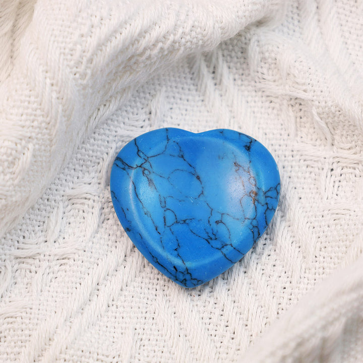 Pierre d'inquiétude en forme de cœur bleu turquoise Olivenorma