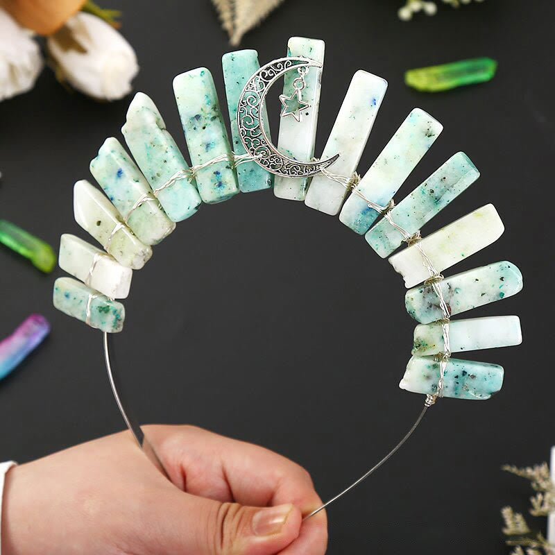 Couronne de cristal à tube plat en forme d'étoile de lune tridimensionnelle Olivenorma