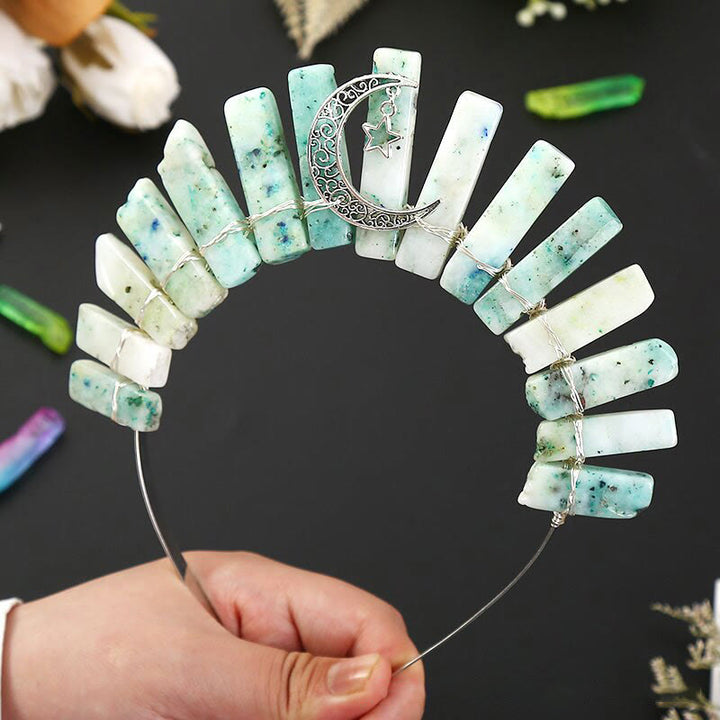 Couronne de cristal à tube plat en forme d'étoile de lune tridimensionnelle Olivenorma