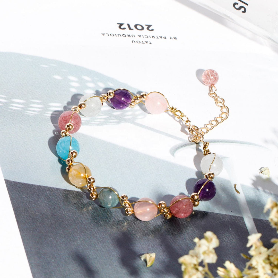 Bracelet en perles de cristal baroque naturel Olivenorma