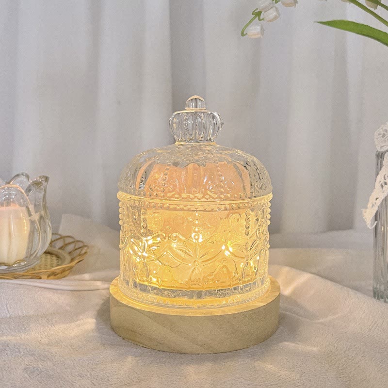 Lampe d'aromathérapie en cristal avec diffuseur en pierre sculptée Olivenorma