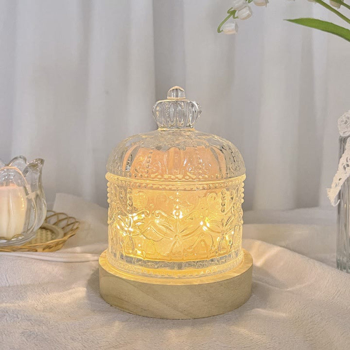 Lampe d'aromathérapie en cristal avec diffuseur en pierre sculptée Olivenorma