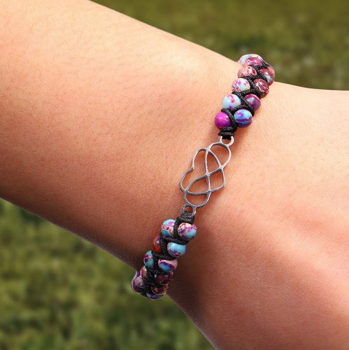 Bracelet bohème tissé à la main avec cœur creux