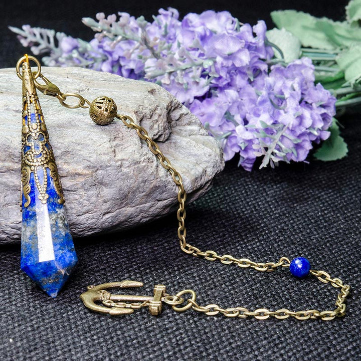Pendule rétro positif en lapis-lazuli