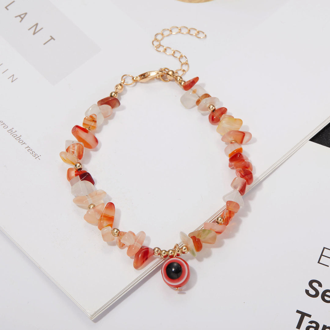 Bracelet pendentif mauvais œil en gravier de cristal naturel Olivenorma