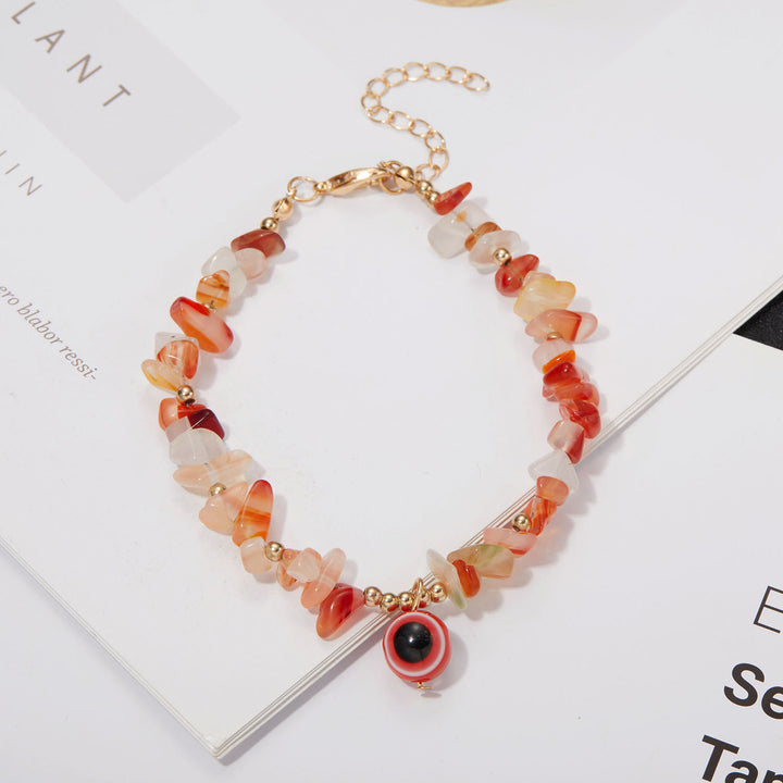 Bracelet pendentif mauvais œil en gravier de cristal naturel Olivenorma