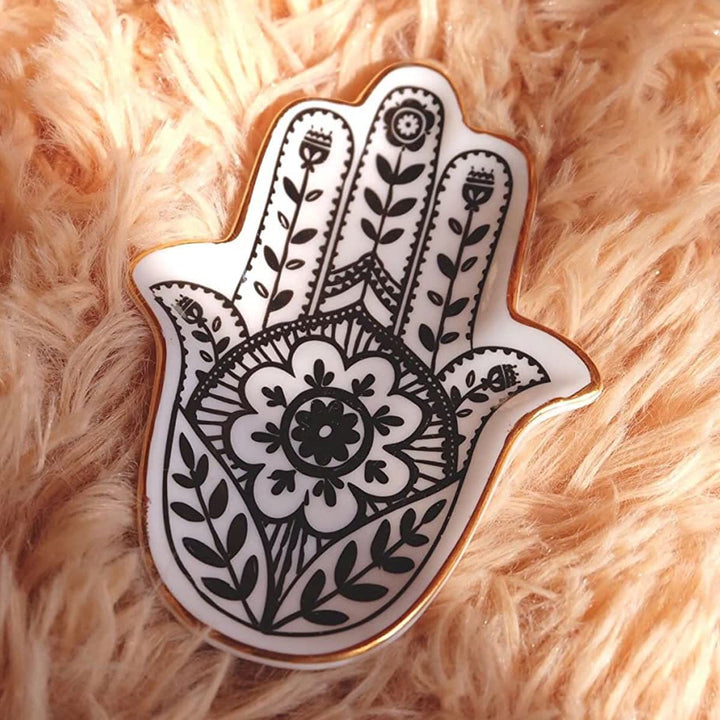 Olivenorma Plat à bijoux pour bagues Hamsa Petit sous-verre à bijoux