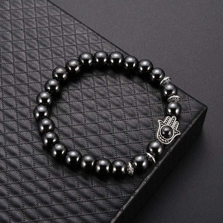 Bracelet de protection en obsidienne avec Hamsa