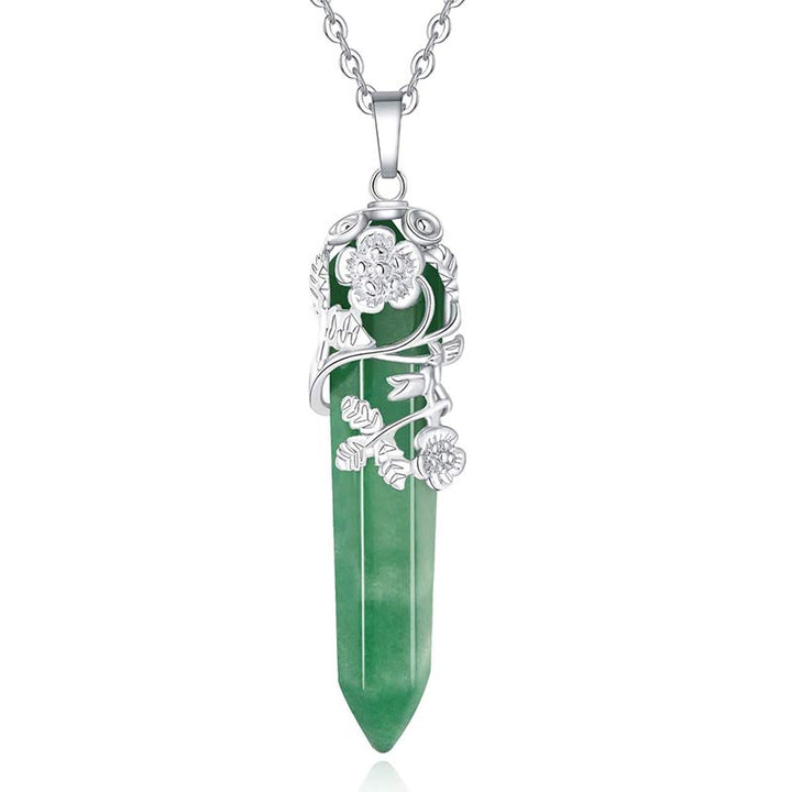 Collier à colonne hexagonale en cristal naturel Olivenorma