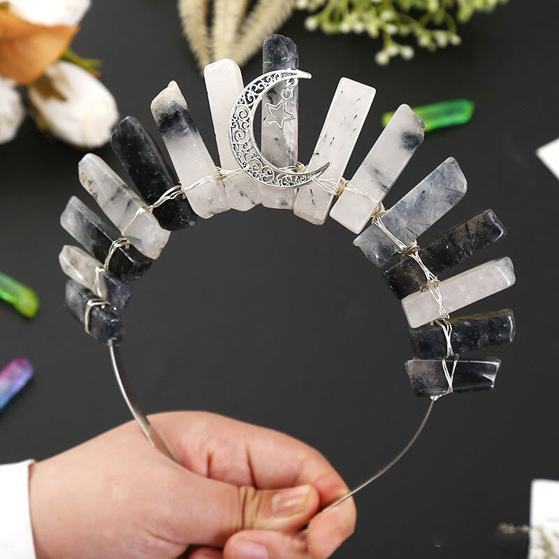 Couronne de cristal à tube plat en forme d'étoile de lune tridimensionnelle Olivenorma